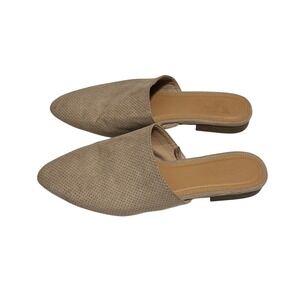 Beige Old Navy Faux-Suede Mules Size 8